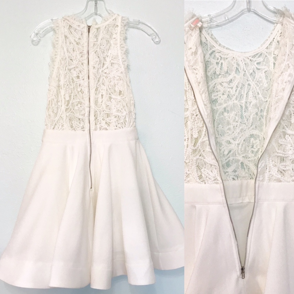 Luxe Lace Fit and Flare Skater Dress White Small - Picture 8 of 8